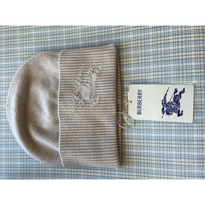 NWT Burberry Beige Cashmere EKO Beanie 54-61cm